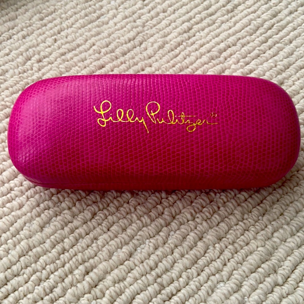 Lilly Pulitzer pink/magenta glasses case